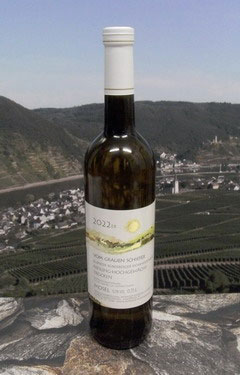 2025er R&uuml;berberger Domherrenberg Riesling-Hochgew&auml;chs vom grauen Schiefer. Trockener Wei&szlig;wein der Rebsorte Riesling aus der Weinlage R&uuml;berberger Domherrenberg